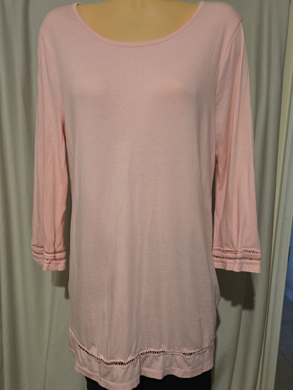 Karen Scott lattice trim top, tunic